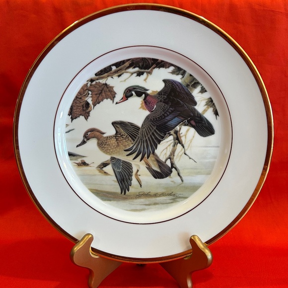Collectable Porcelain Plate Wood Ducks by John A. Ruthven